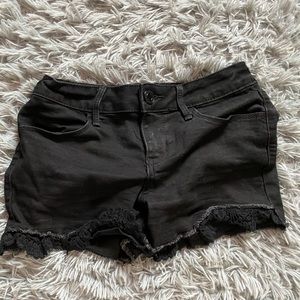 Black jean shorts